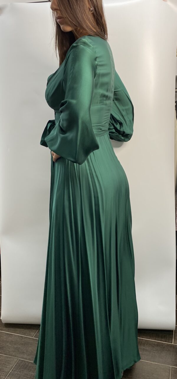 Φόρεμα πράσινο μαξι με μανίκια - Image 3