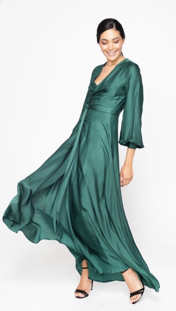 EF39EA38-A5DA-4E63-9D0B-C4BC9C4DAC52 Φόρεμα πράσινο μαξι με μανίκια - Image 1