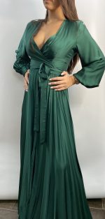 Φόρεμα πράσινο μαξι με μανίκια - Image 2