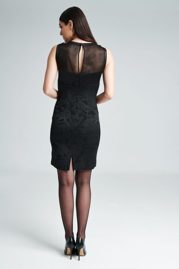 Φόρεμα μπροκάρ αμάνικο με οργάντζα - Image 2