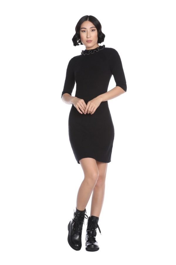 7F2F5822-55A5-458D-B7B6-34FB68DB39C0 Φόρεμα πλεκτό μαύρο - Image 1