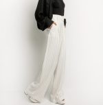 Ριγέ παντελόνα ψηλόμεση - Image 3