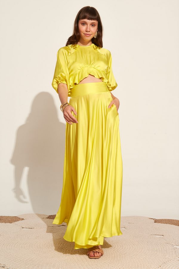 Μάξι φούστα σατενιζέ μαζί με Τοπ - Image 1