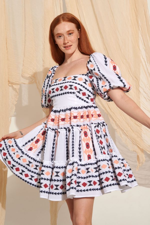 Μίνι boho φόρεμα με έθνικ τύπωμα - Image 1