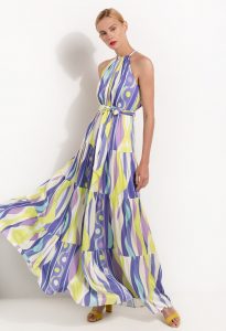 Εμπριμέ φόρεμα halter