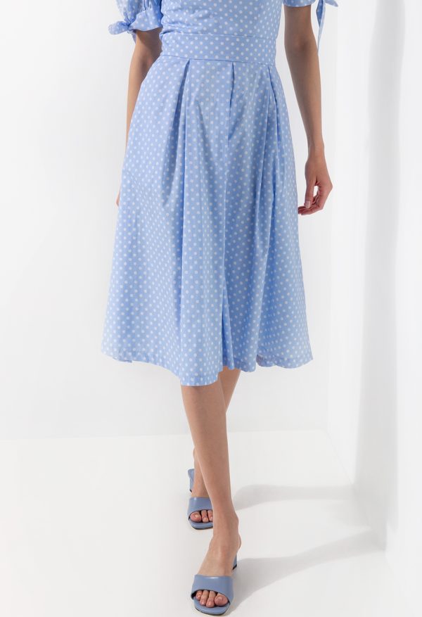 Σετ Πουά φούστα με πιέτες μαζί με Κοντομάνικο πουά τοπ - Image 2