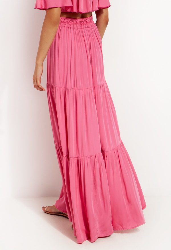 Σετ Μπλούζα έξωμη μαζί με Μάξι φούστα με λάστιχο - Image 2