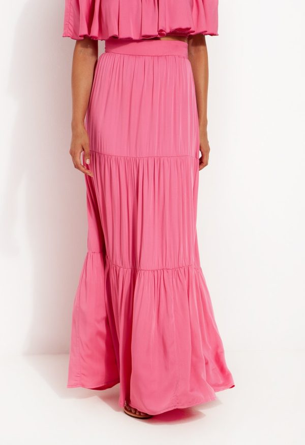 Σετ Μπλούζα έξωμη μαζί με Μάξι φούστα με λάστιχο - Image 3