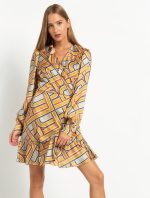 Σατινέ φόρεμα εμπριμέ - Image 3