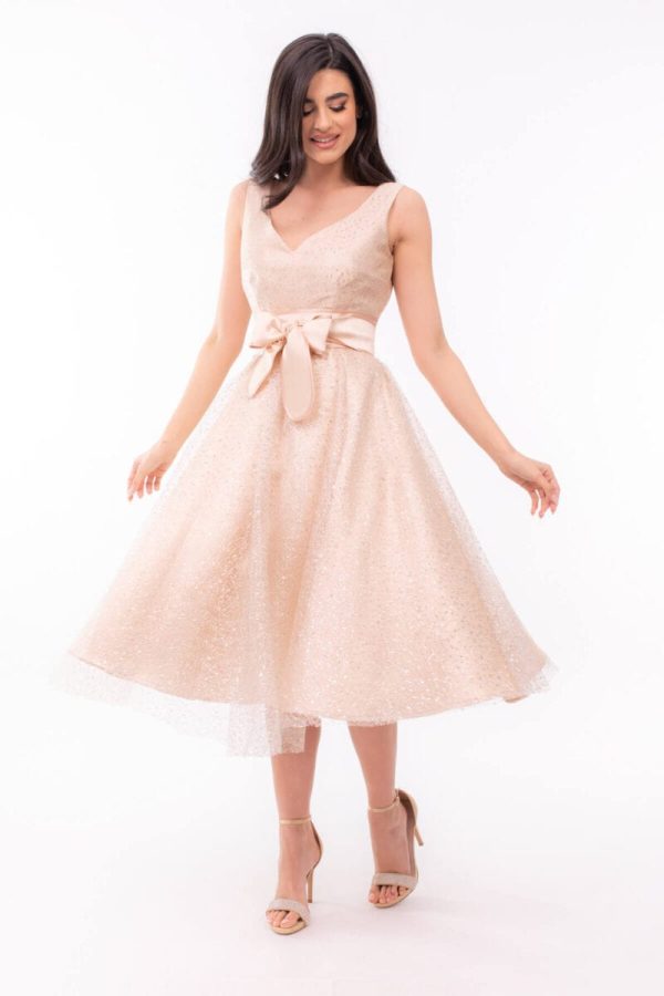 Μίντι τούλινο φόρεμα με γκλίντερ - Image 1