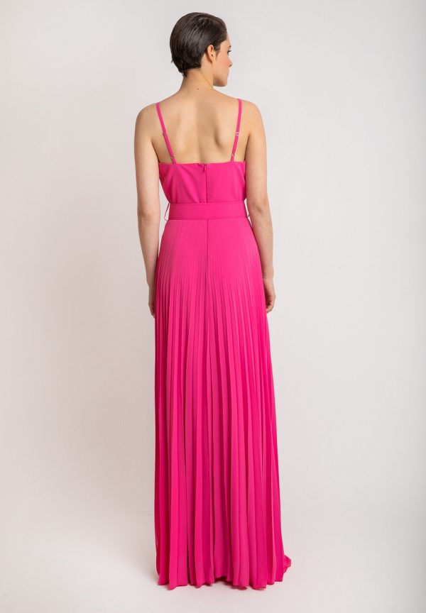 Πλισέ φόρεμα με ζώνη - Image 3