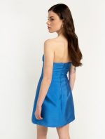 Στράπλες φόρεμα σατινέ - Image 3