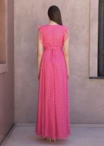 Μακρύ φόρεμα με χρυσό τύπωμα - Image 3