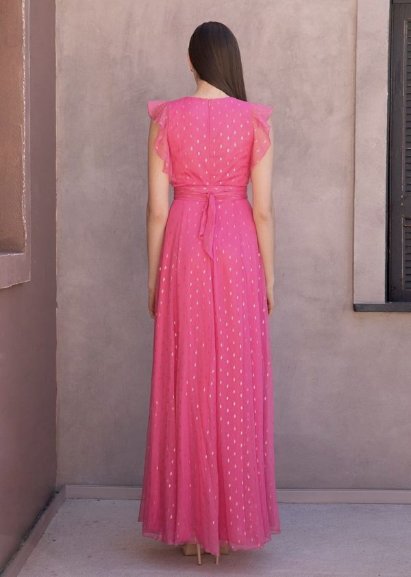 Μακρύ φόρεμα με χρυσό τύπωμα - Image 3