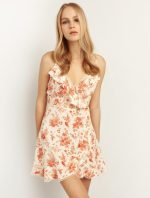 Φλοράλ μίνι φόρεμα με βολάν