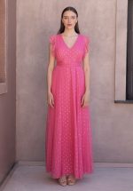 Μακρύ φόρεμα με χρυσό τύπωμα - Image 4