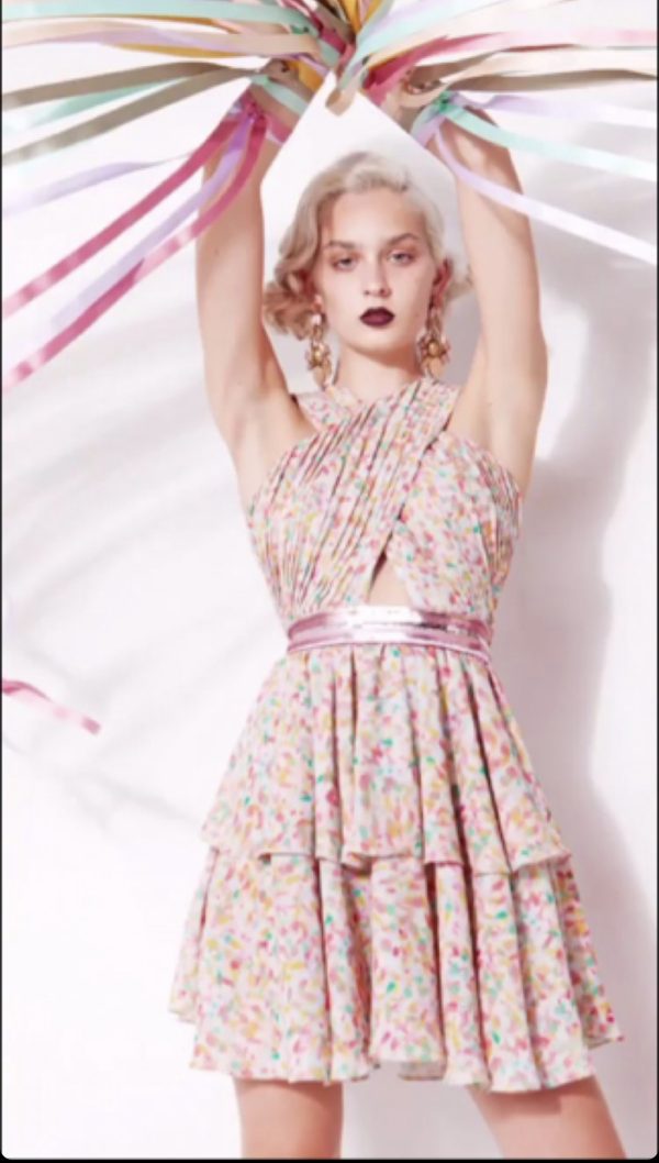 E4010D4E-1159-468D-9D35-1BAF502B8A75 Μίνι Φλοράλ φόρεμα με χιαστί λαιμό - Image 1