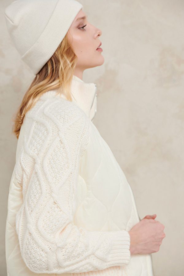 Μπουφάν τζακετ με πλεκτά μανίκια - Image 3