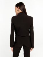 Cropped σακάκι με ανάγλυφο κουμπί - Image 3