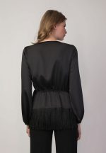 Σταυρωτή μπλούζα με κρόσια - Image 2