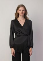 Σταυρωτή μπλούζα με κρόσια - Image 3