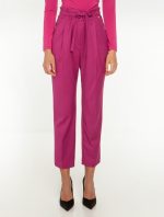 Ankle length παντελόνι με πιέτες φούξια - Image 2