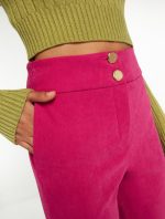 Ankle length παντελόνι με κουμπιά φούξια - Image 3