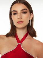 Σατινέ φόρεμα με halter λαιμόκοψη - Image 3