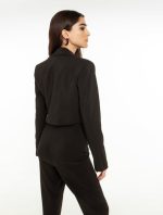 Cropped σακάκι με κουμπιά black - Image 3