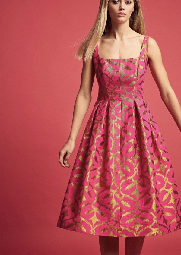 Φόρεμα ζακαρ με πιέτες - Image 2