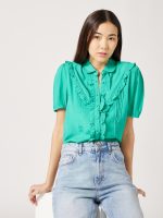 Κοντομάνικο πουκάμισο με βολάν - Image 3