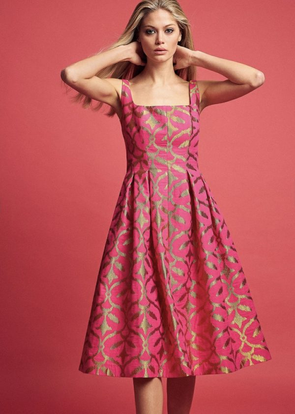 Φόρεμα ζακαρ με πιέτες - Image 1