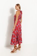 Μαξι Φλοράλ φόρεμα με παρτούς ώμους - Image 4
