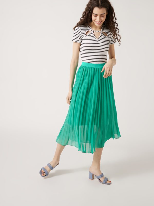 Μίντι πλισέ φούστα λάστιχο μέση - Image 4