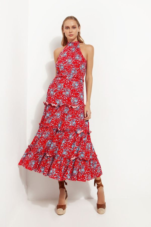 ACEBE081-EDC5-4765-A404-DDE9D1C88A57 Μαξι Φλοράλ φόρεμα με παρτούς ώμους - Image 1