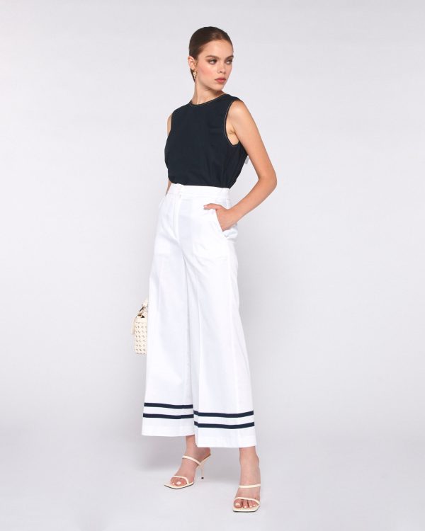 ΠΑΝΤΕΛΟΝΙ CROP ΜΕ ΔΙΠΛΗ ΡΙΓΕΣ ΑΚΡΗ - Image 1