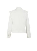 Denim λευκό τζάκετ με βολάν - Image 2