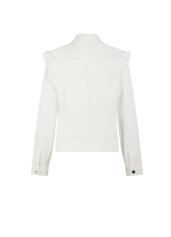 Denim λευκό τζάκετ με βολάν - Image 2