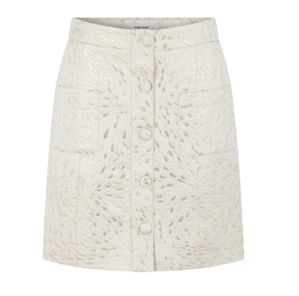 Μίνι φούστα Μπροκάρ με κουμπιά - Image 3