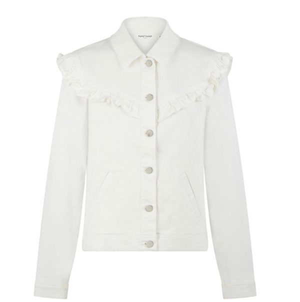 IMG_0207 Denim λευκό τζάκετ με βολάν - Image 1