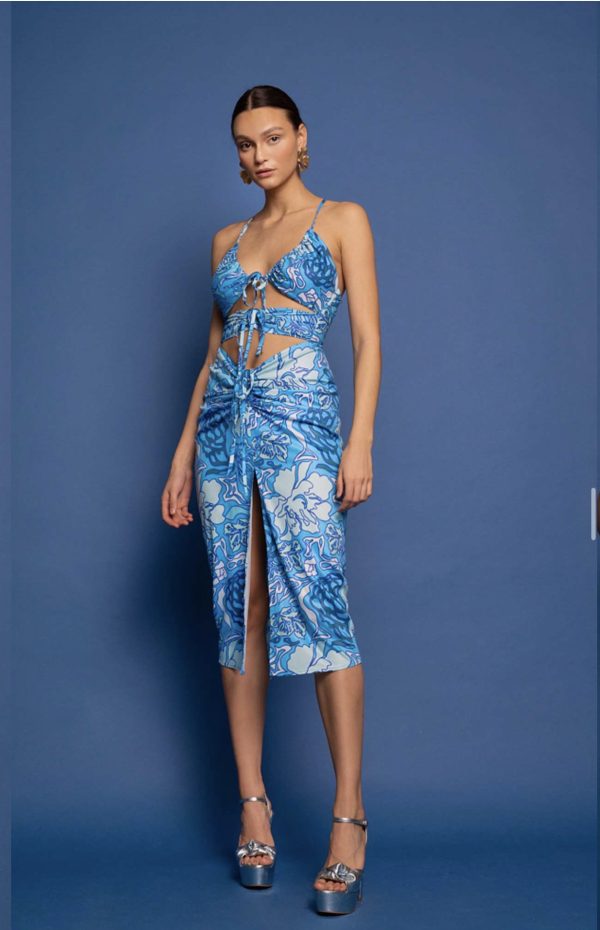 Mind eraser crep satin midi dress - Image 1