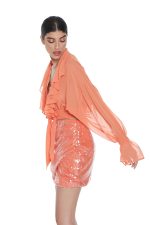 μακρυμάνικο πουκάμισο με βαθύ λαιμόκοψη και κουμπιά voilant και smocking plus - Image 3