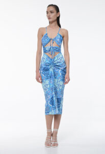 Mind eraser crep satin midi dress - Image 4