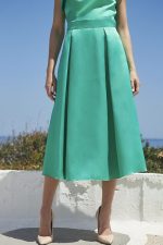 Σετ Μπούστο σατινέ με βολάν με Φούστα σατινέ με πιέτες - Image 6