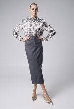 Μίντι φούστα με ραφή