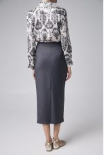 Μίντι φούστα με ραφή - Image 4