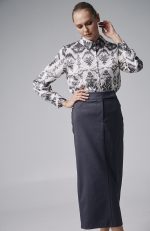 Μίντι φούστα με ραφή - Image 2