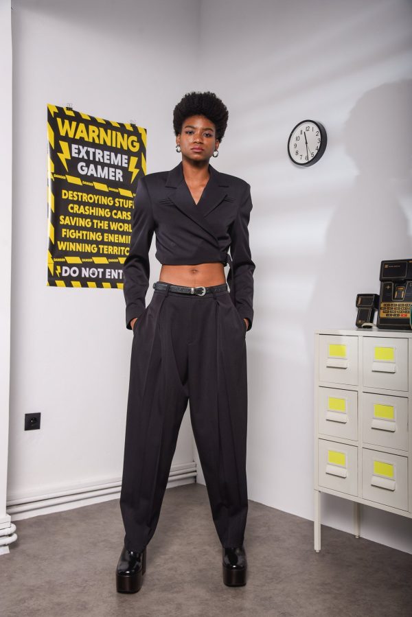 STRIKE CROP BLAZER Black - Image 4