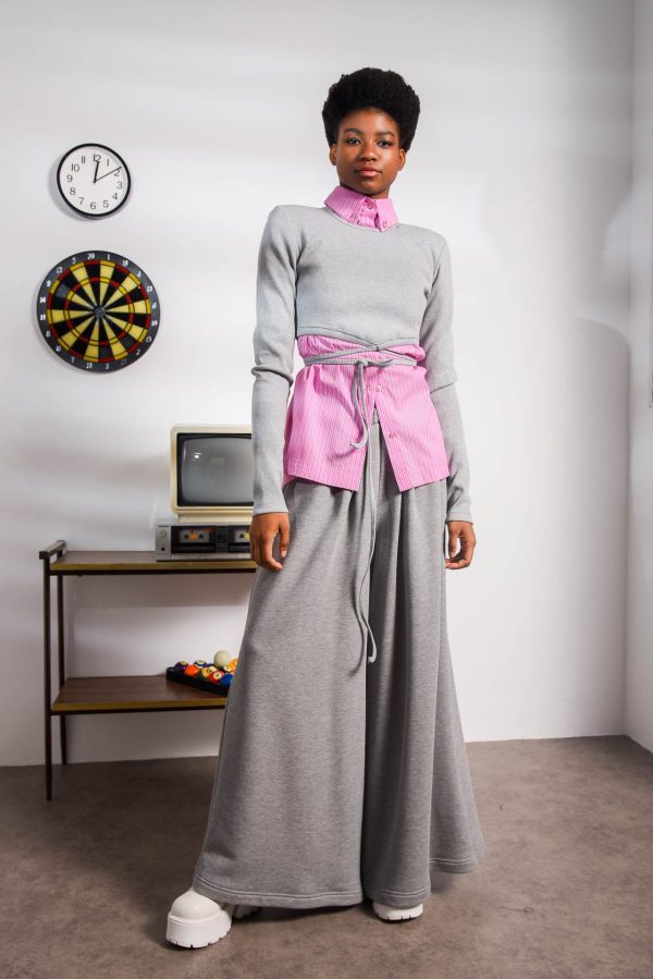 CARDS CROP TOP GREY - Image 5