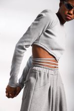 CARDS CROP TOP GREY - Image 3